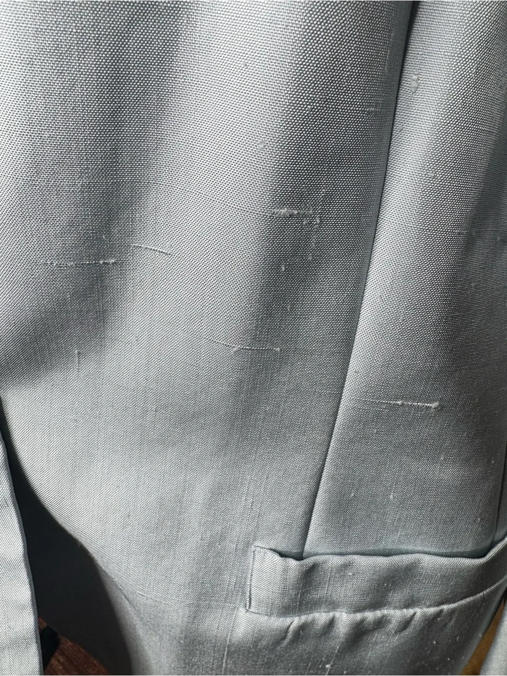 Vintage Christian Dior 100% Silk Blazer Size 16 Light Blue Made Korea